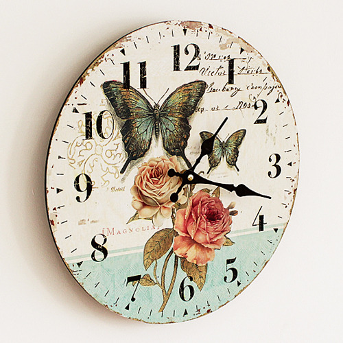 꽃과나비 원형벽시계