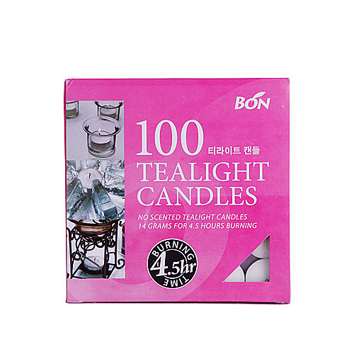 티라이트 100개 멀티팩 BON Candle 무향 흰색 양초